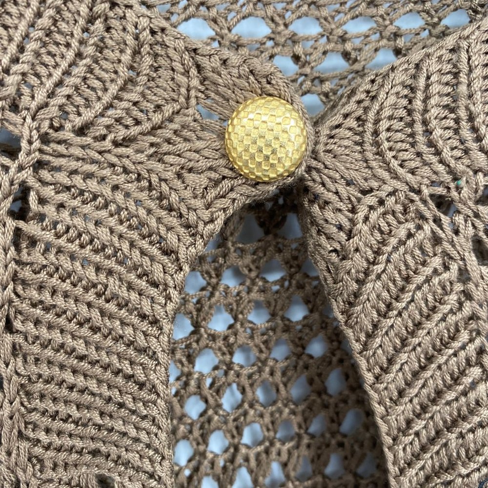 Carlisle Brown Open-Weave Cardigan and Pullover Set - Picture 3 of 9